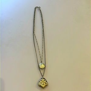 Banana Repubic double strand pendant necklace. Gold hardware.